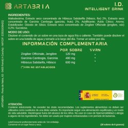 Intelligent Drink Artabria – Bebida Inteligente sin Cafeína con Jengibre, Garcinia e Hibisco | 30 Sobres